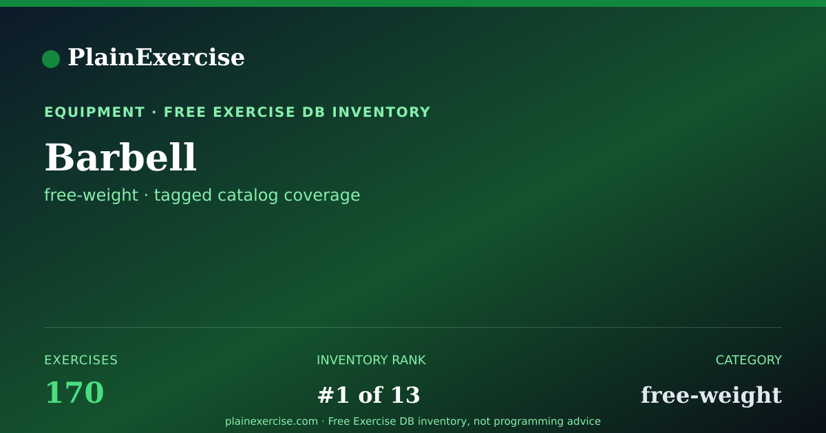 Shareable card for Barbell exercises (170) | PlainExercise