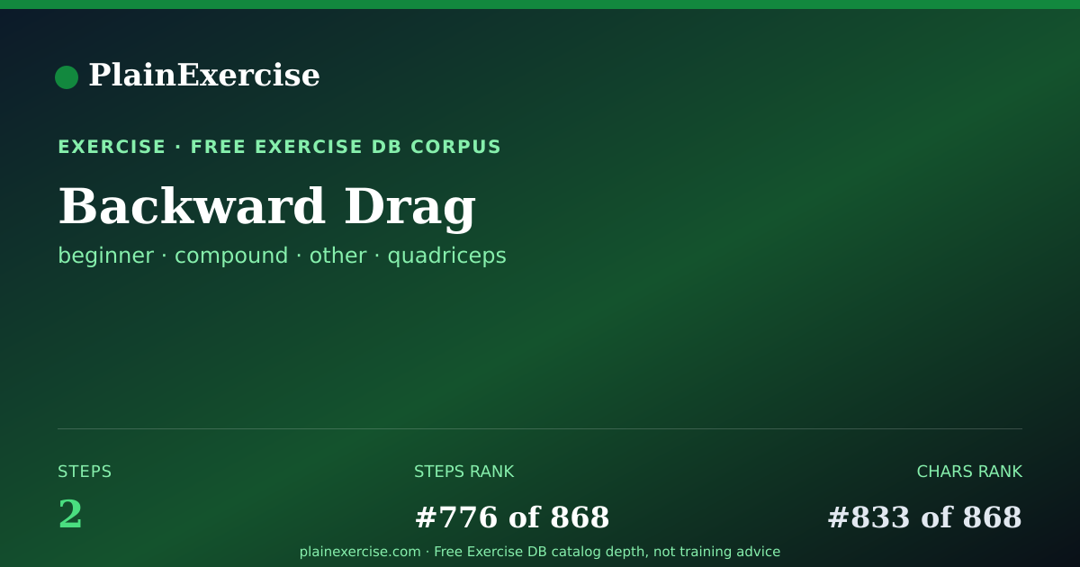 Shareable card for Backward Drag: how to, muscles, variations | PlainExercise