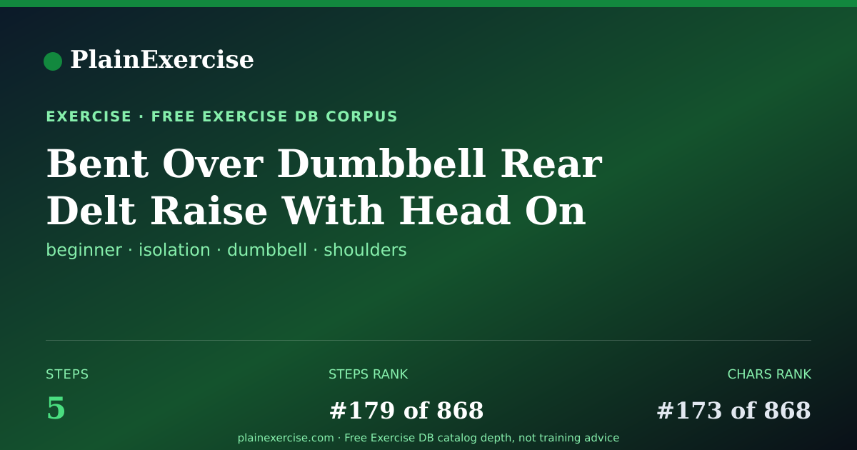 Shareable card for Bent Over Dumbbell Rear Delt Raise guide | PlainExercise