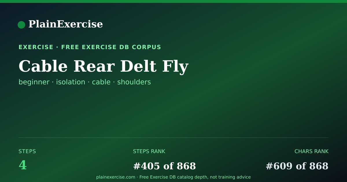 Shareable card for Cable Rear Delt Fly guide | PlainExercise