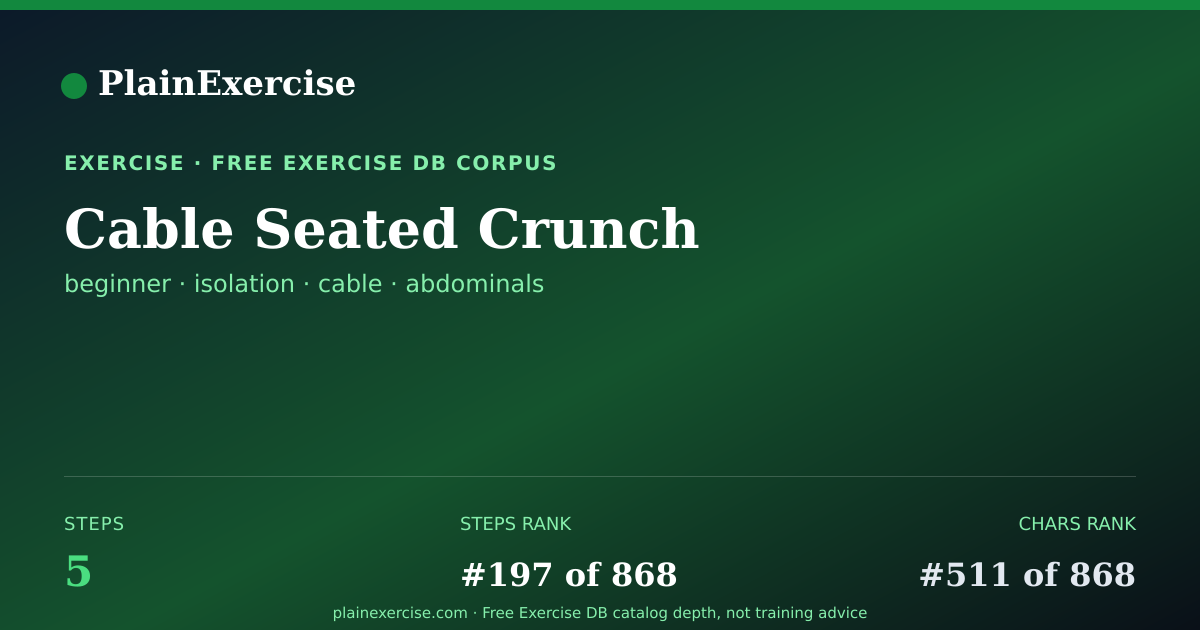 Shareable card for Cable Seated Crunch guide | PlainExercise