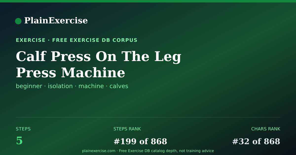 Shareable card for Calf Press On The Leg Press Machine guide | PlainExercise