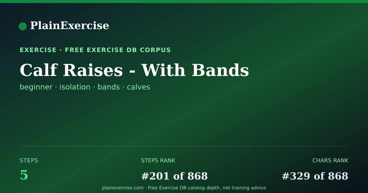 Shareable card for Calf Raises - With Bands guide | PlainExercise