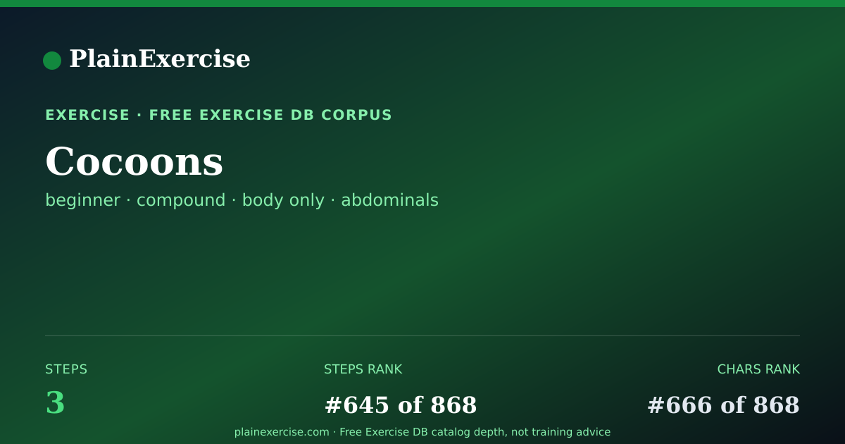 Shareable card for Cocoons: how to, muscles, variations | PlainExercise