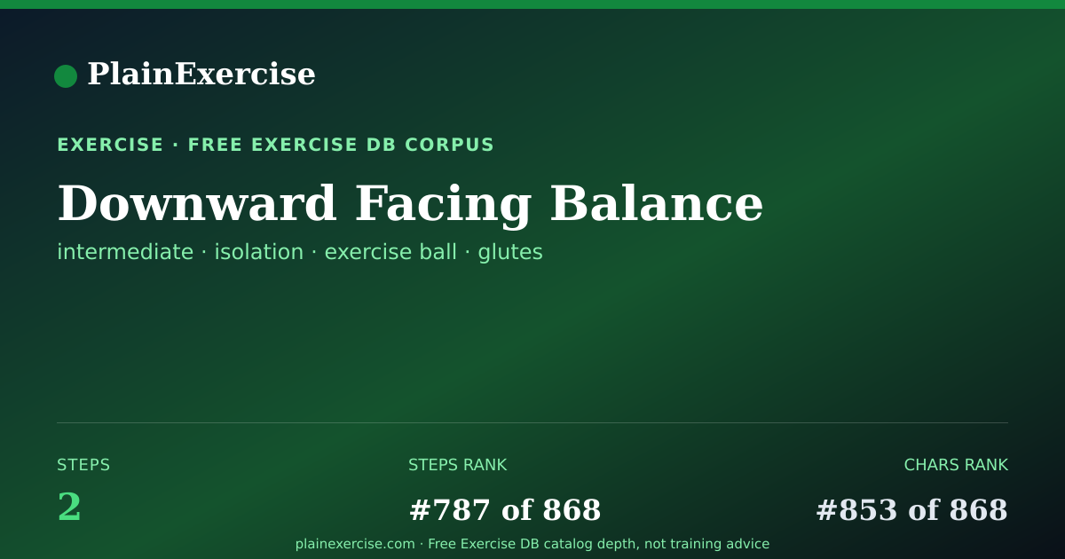 Shareable card for Downward Facing Balance guide | PlainExercise