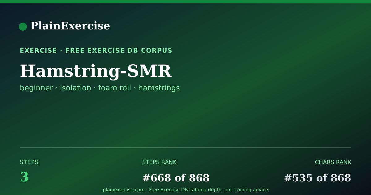 Shareable card for Hamstring-SMR: how to, muscles, variations | PlainExercise