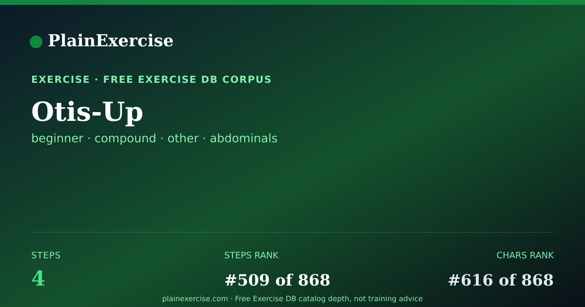Shareable card for Otis-Up: how to, muscles, variations | PlainExercise