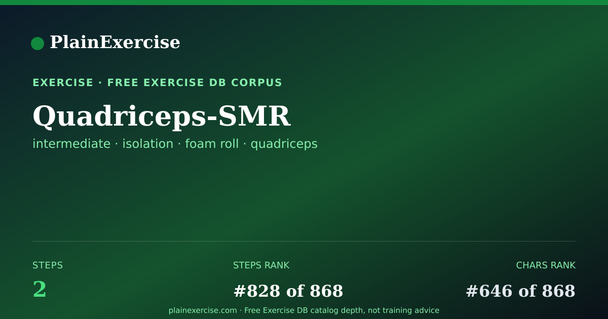 Shareable card for Quadriceps-SMR: how to, muscles, variations | PlainExercise
