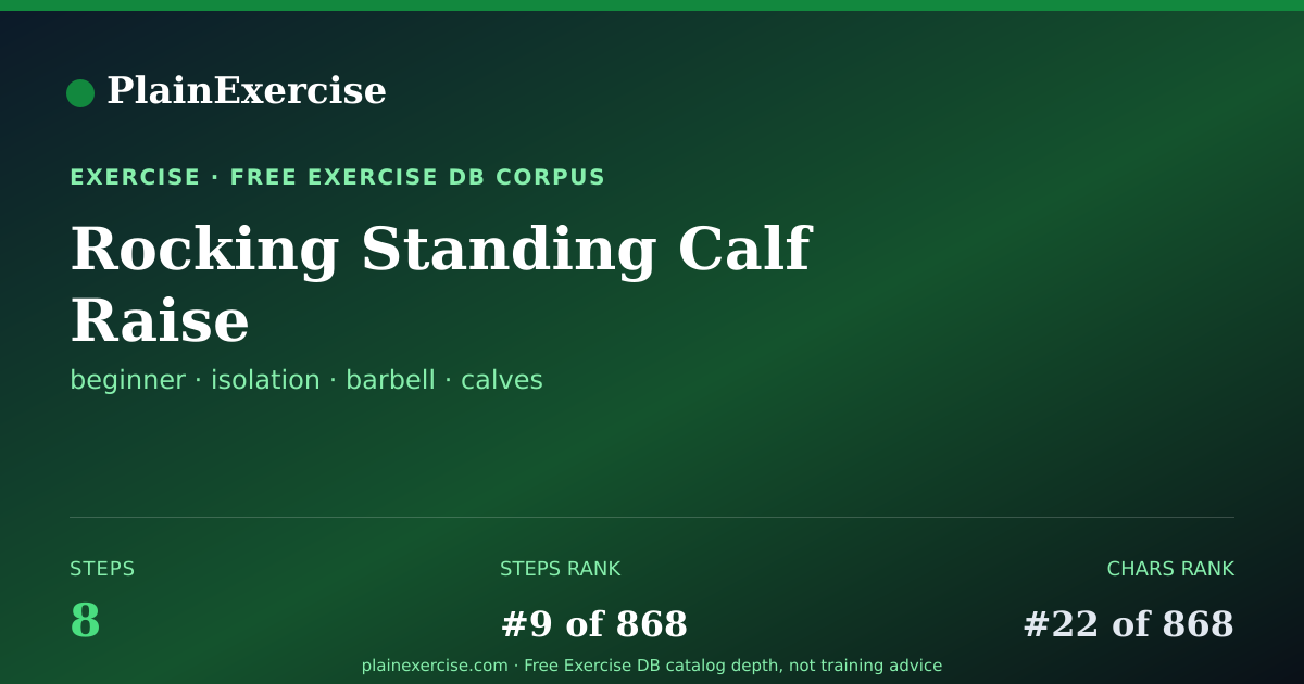 Shareable card for Rocking Standing Calf Raise guide | PlainExercise