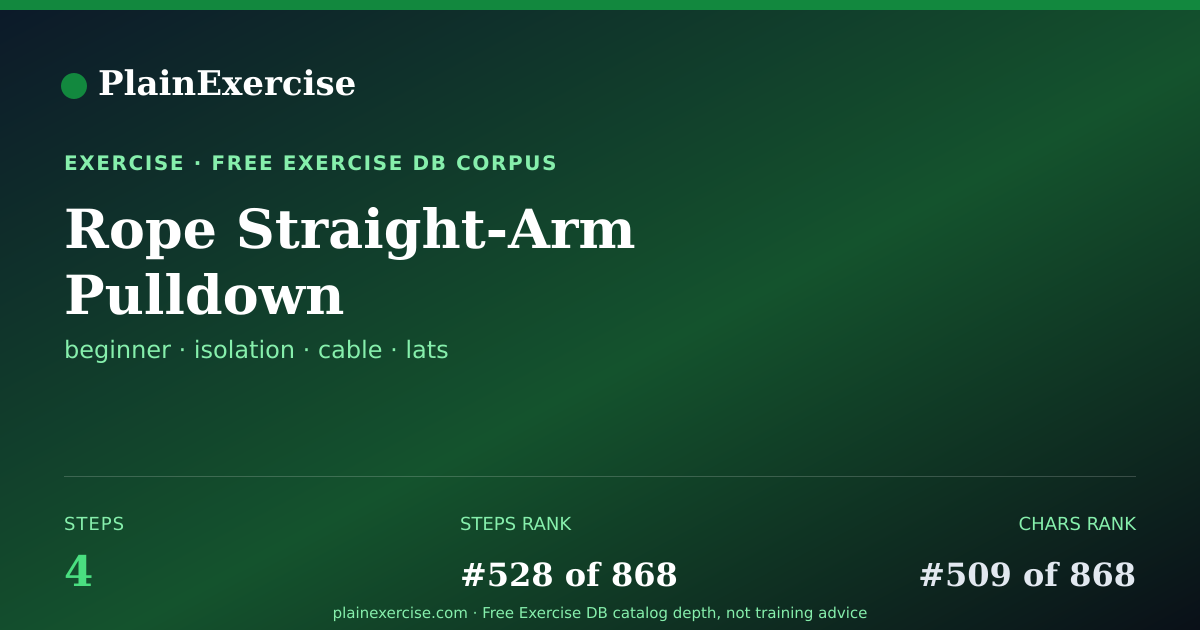 Shareable card for Rope Straight-Arm Pulldown guide | PlainExercise