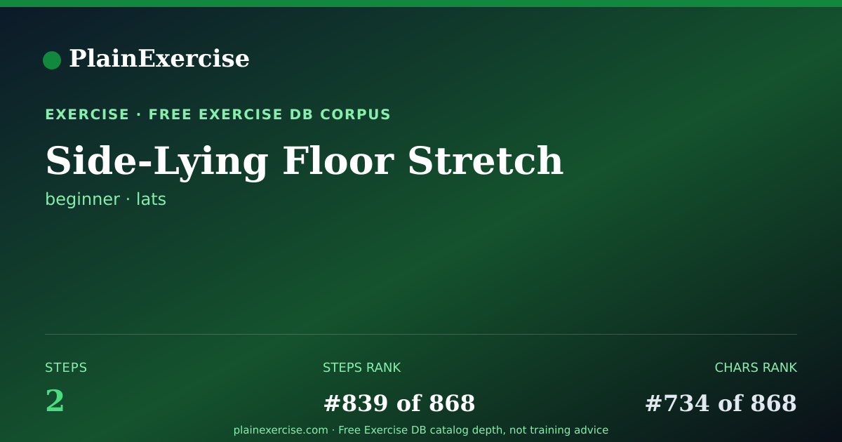 Shareable card for Side-Lying Floor Stretch guide | PlainExercise