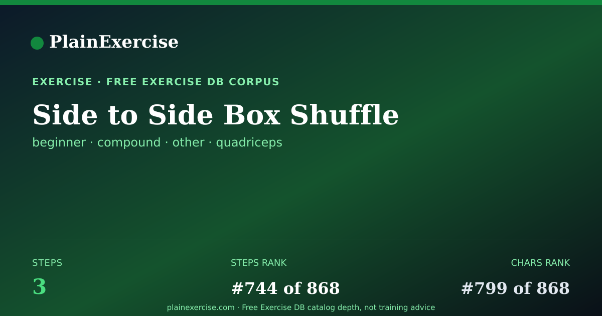 Shareable card for Side to Side Box Shuffle guide | PlainExercise