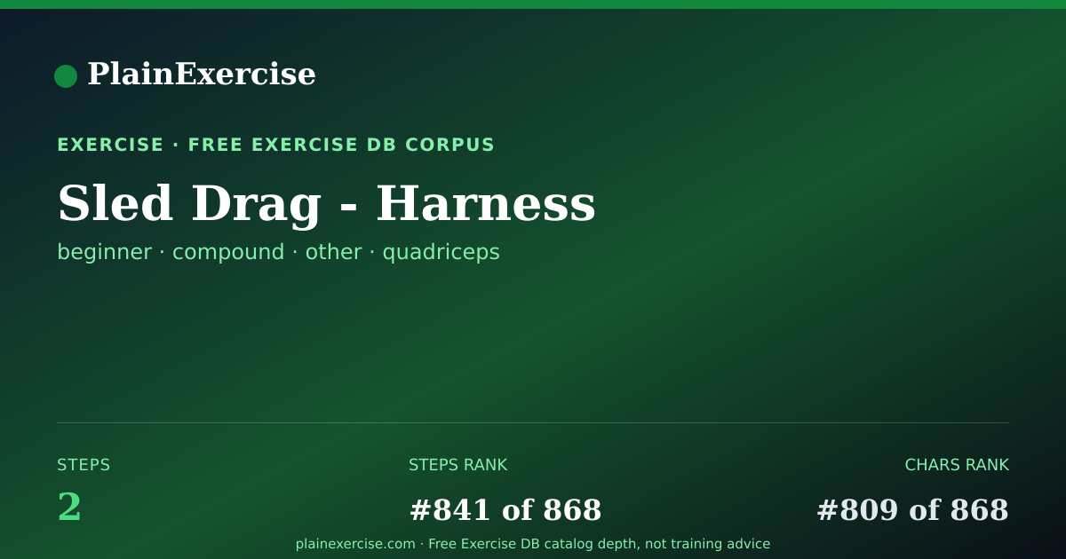 Shareable card for Sled Drag - Harness guide | PlainExercise