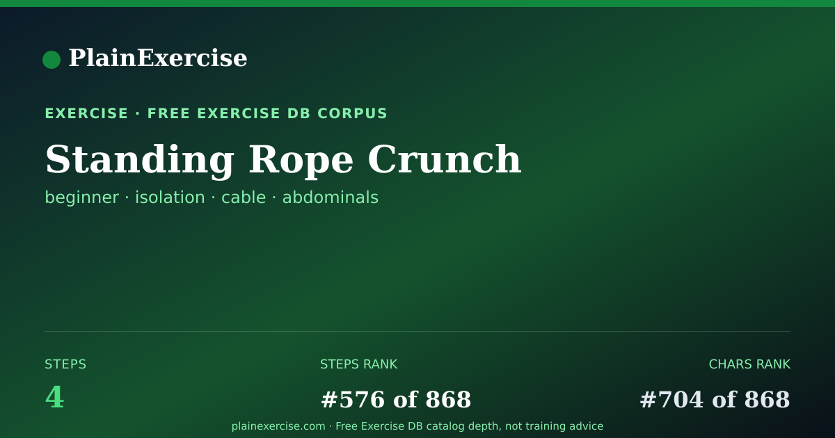 Shareable card for Standing Rope Crunch guide | PlainExercise