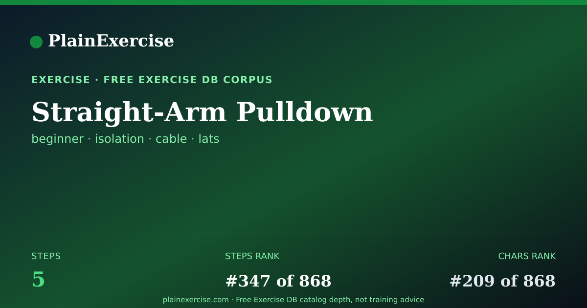 Shareable card for Straight-Arm Pulldown guide | PlainExercise