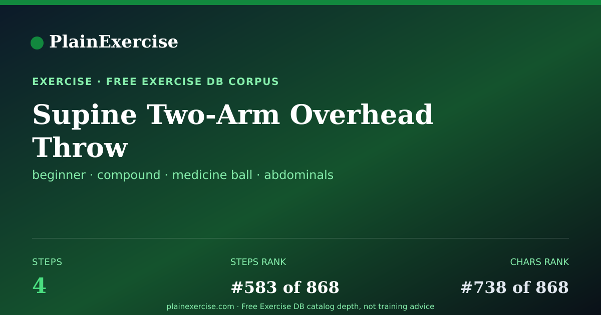 Shareable card for Supine Two-Arm Overhead Throw guide | PlainExercise