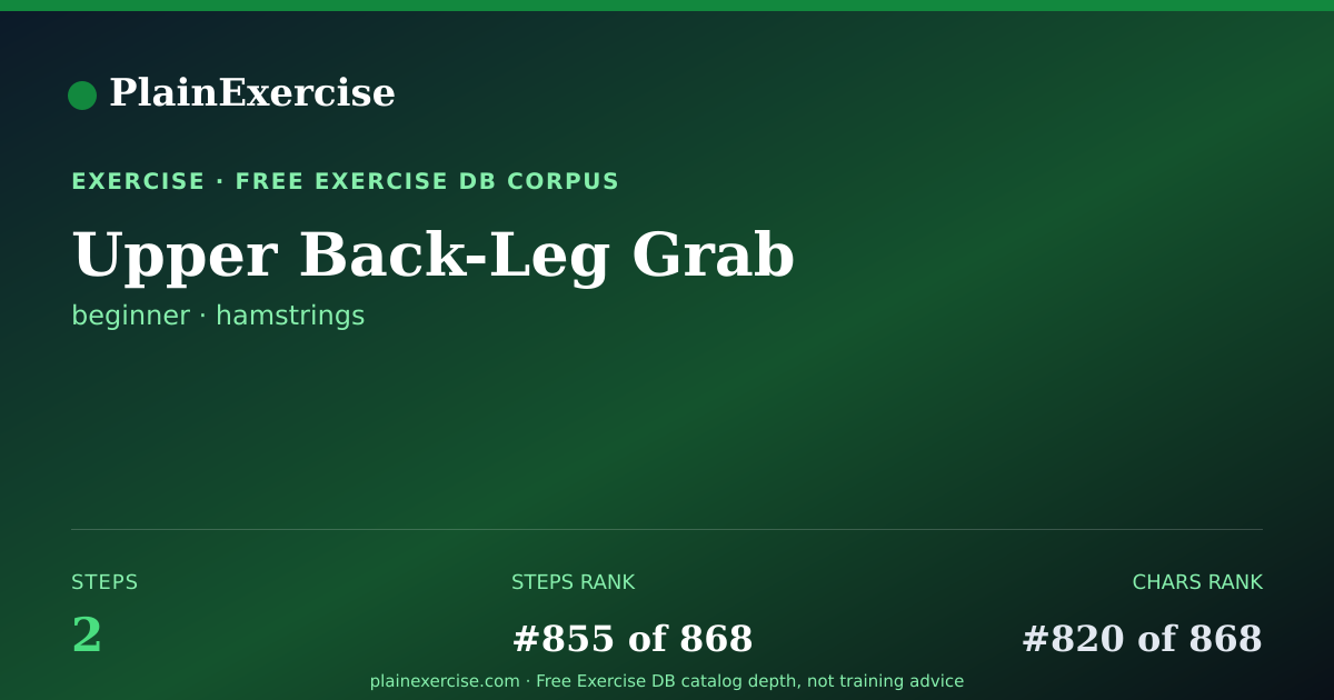 Shareable card for Upper Back-Leg Grab guide | PlainExercise