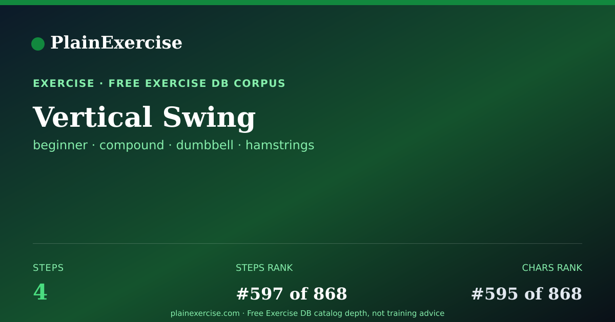 Shareable card for Vertical Swing: how to, muscles, variations | PlainExercise